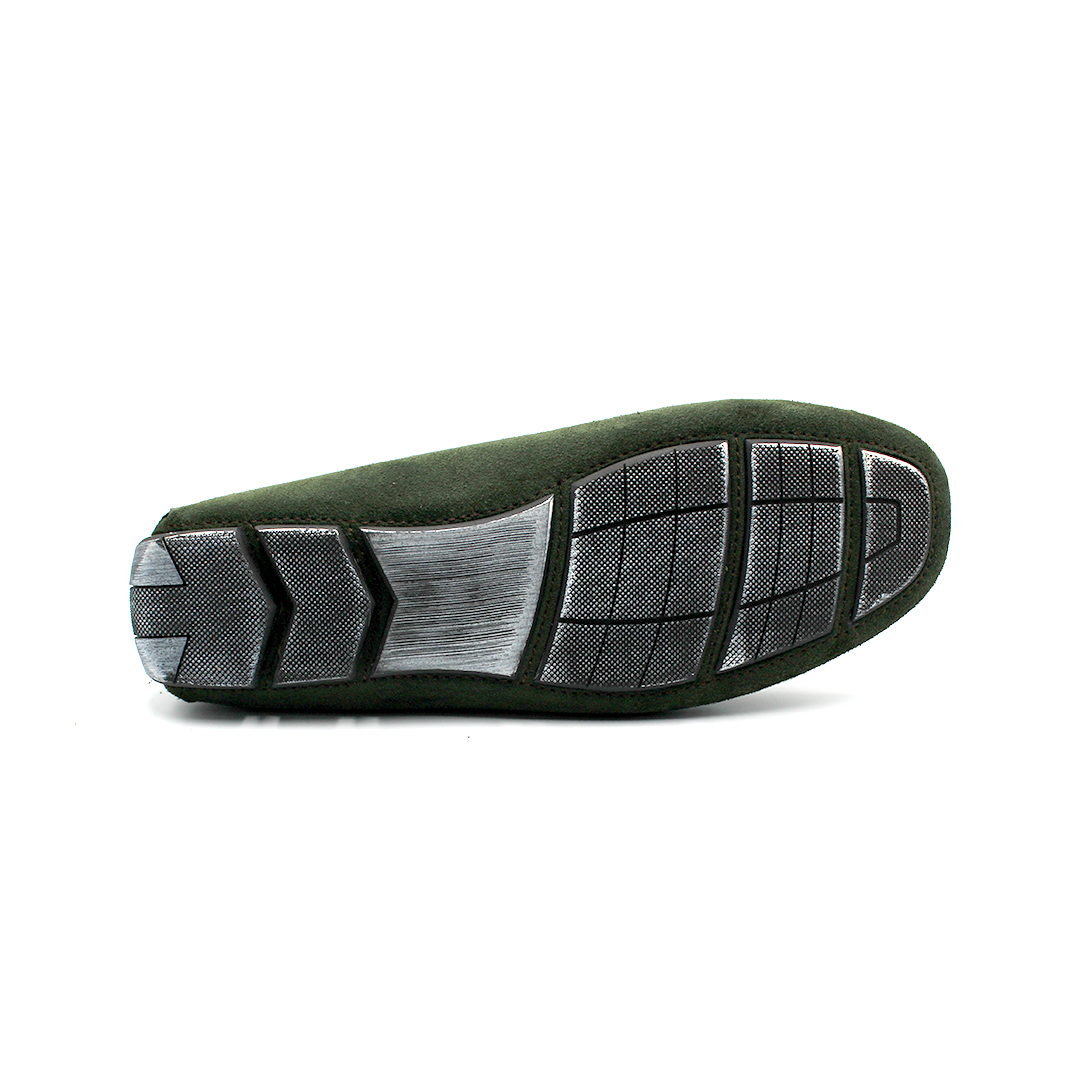 070 MB MOCASSIN CUIR DAIM VERT