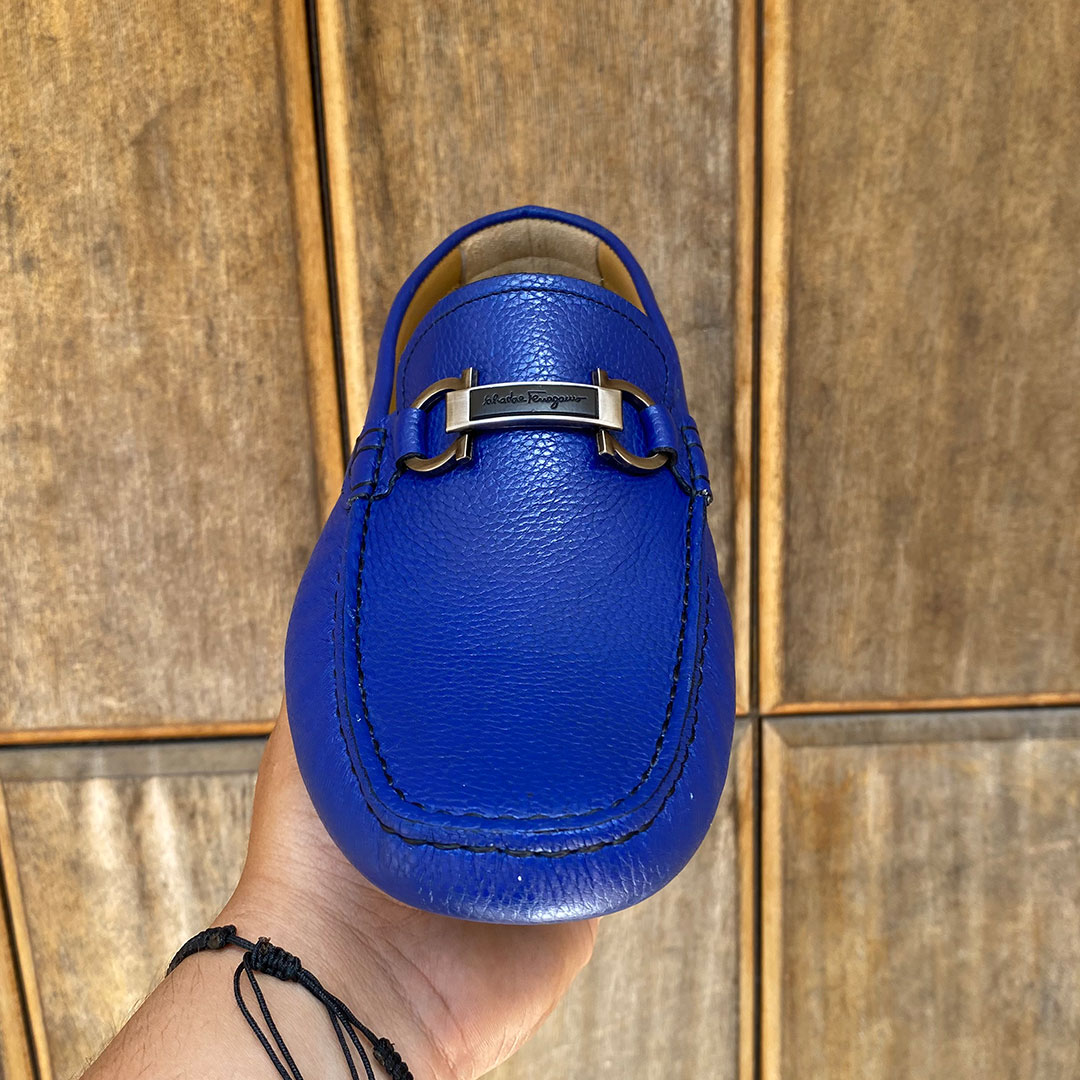 810 MS MOCASSIN CUIR BLEU