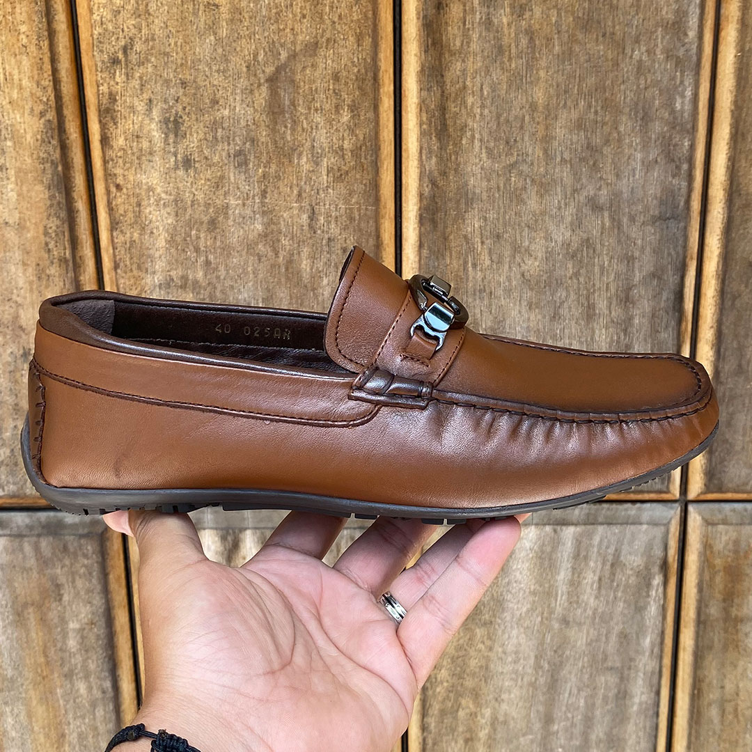 170 MS MOCASSIN CUIR MARRON