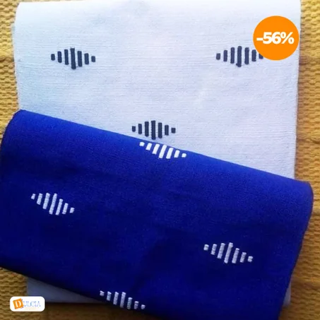 Faso Denfani de qualité mix blanc bleu