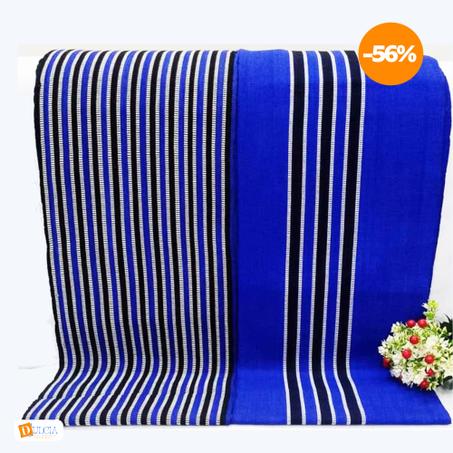 Faso Denfani de qualité couleur bleu bordé de noir et blanc