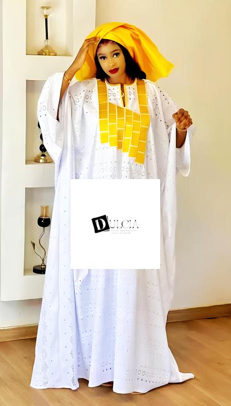 Boubou Sénégalais Élégant pour Femme - Artisanat Traditionnel