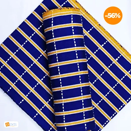 Faso Denfani de qualité motif bleu mixé en orange