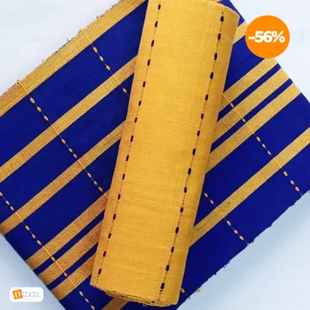 Faso Denfani de qualité couleur bleu mixé en orange