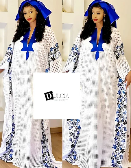 Boubou Sénégalais Élégant pour Femme - Artisanat Traditionnel