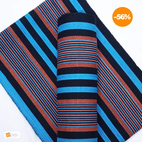 Faso Denfani de qualité au ton marron mixé de noir et bleu