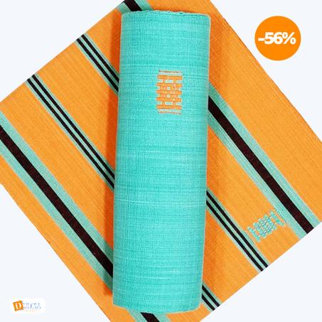 Faso Denfani de qualité couleur vert sauge bordé d'orange