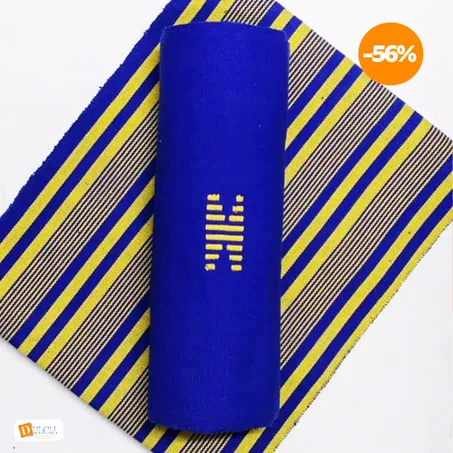 Faso Danfani de qualité couleur bleu mixé de jaune paignée