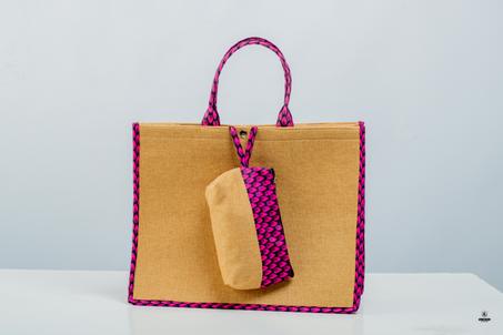 Élégant Sac en Raphia Pailleté pour Femme