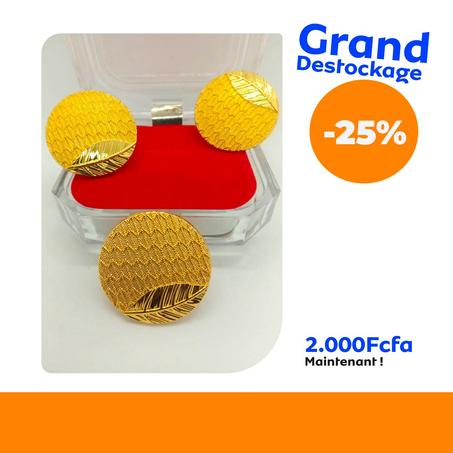 Ensemble boucle et bague Baoulé