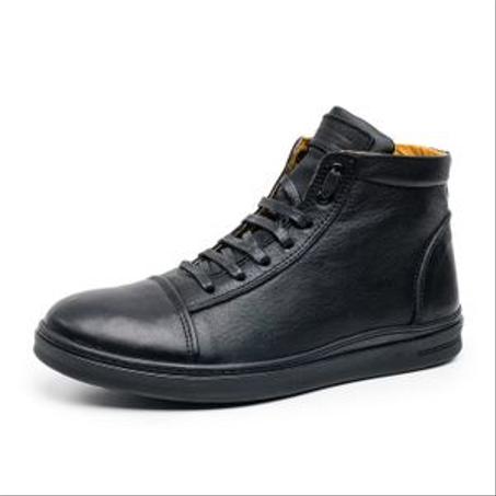 D'Urbano Baskets à lacets montant en Cuir - Noir.