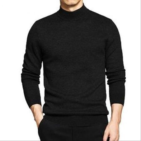 Pull Col Haute manche longue Homme - Noir.