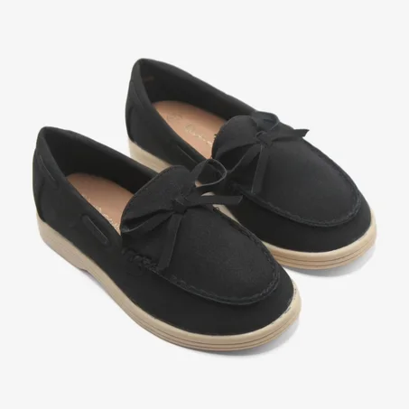 موكاسان أطفال أسود بعقدة أنيقة – خامة ممتازة