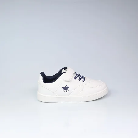 حذاء رياضي من الجلد الناعم مزود بإغلاق فيلكرو، ونعل مطاطي، ونعل داخلي من الجلد