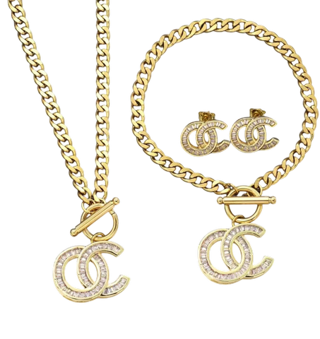 Ensemble de Bijoux Plaqué Or LYROZA – Élégant & Intemporel