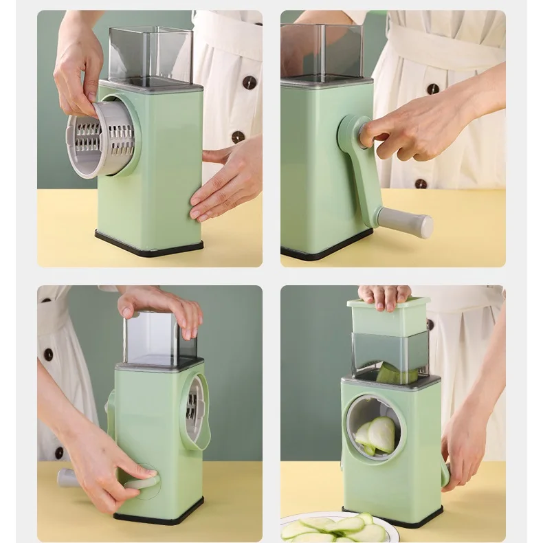 قطاعة خضروات يدوية متعددة الوظائف 4 في 1 تصميم عملي وسريع للمطبخ العصري