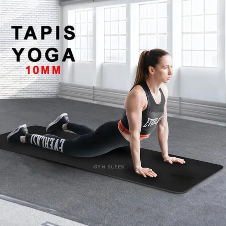 حصيرة يوغا سميكة 10 مم مريحة صديقة للبيئة مستقرة غير قابلة للانزلاق غير سامة للرياضة والسفر والتمدد