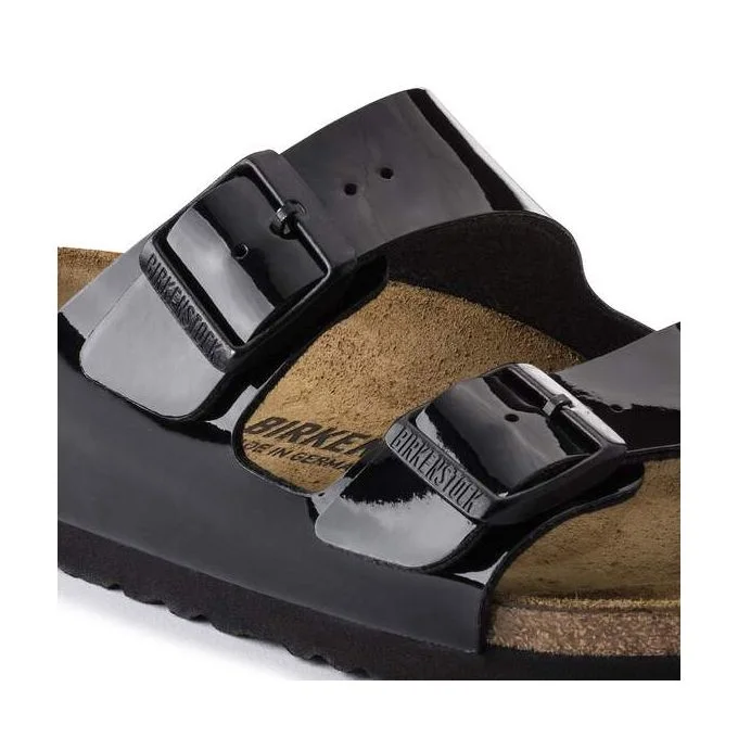 Birkenstock أريزونا بيركو فلور براءات اختراع أسود (N)