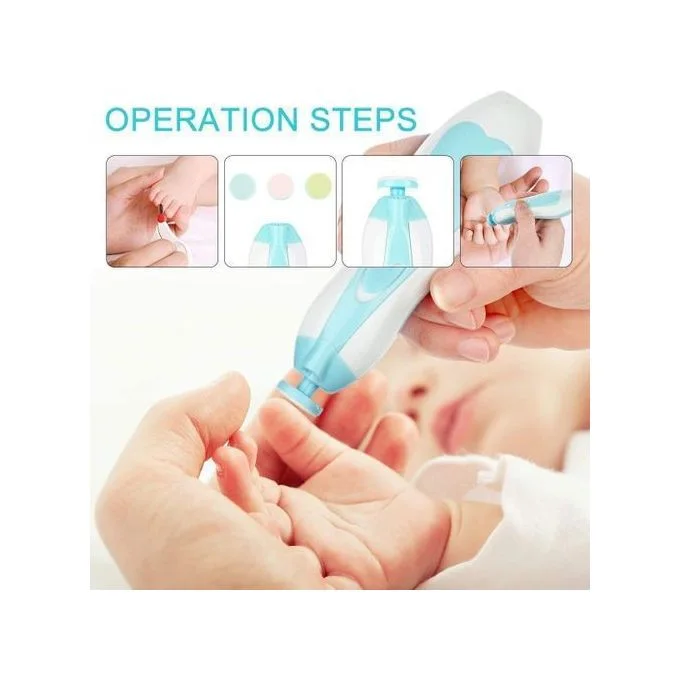 ⭐مبرد أظافر كهربائي للأطفال ، مجموعة مانيكير مع مقص أظافر ، العناية بأصابع القدمين ، آمن للرضع والأطفال الصغار