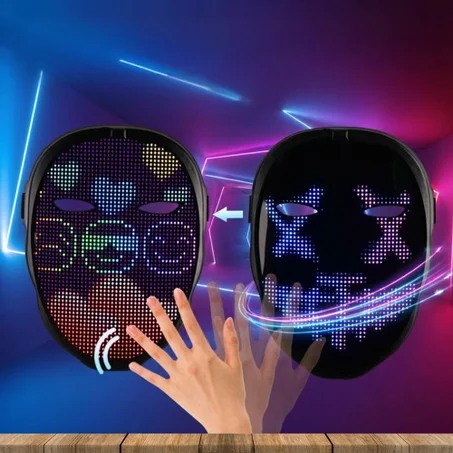 قناع وجه LED قابل لإعادة الشحن وبرمجته بتقنية البلوتوث