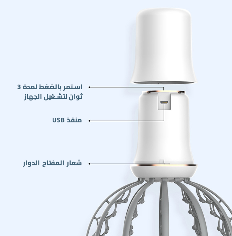 مدلك الرأس الكهربائي على شكـل أخطبـوط