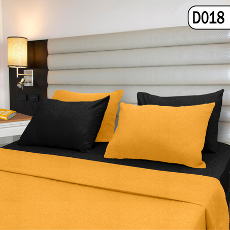 Draps 2 places Uni D018 Moutard Noir