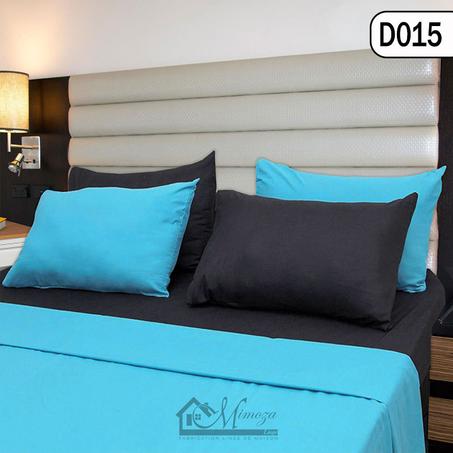 Draps 2 places Uni D015 Bleu Noir