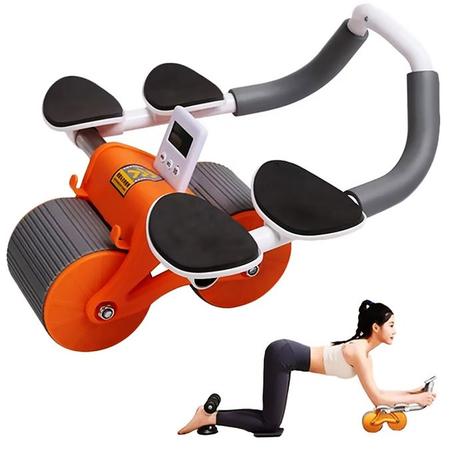 Exerciseur Roue abdominale 2en1 avec support de coude, minuterie d'entraînement, rebond automatique