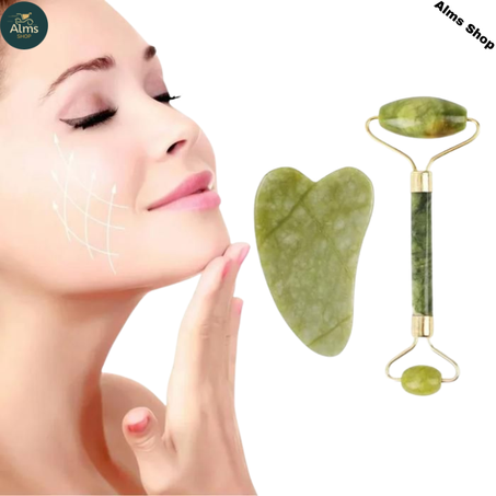 Jade Rouleau massage visage, jade roller facial naturel, masseur pour les yeux, le visage et le corps