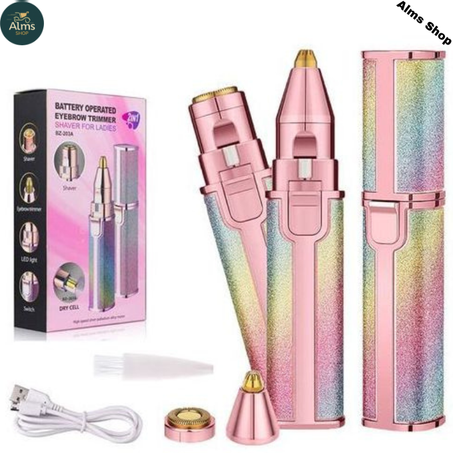 Epilateur Facial Rechargeable 2 en 1 pour femmes, Tondeuse à sourcils
