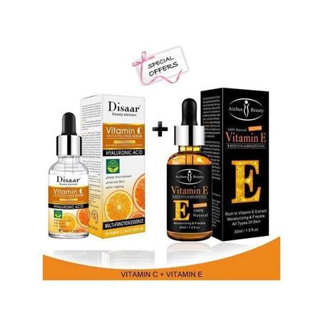 Disaar Vitamine C Sérum d'acide Hyaluronique + Sérum Visage Anti-âge Vitamine E