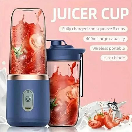Mixeur Juice 6 Lames avec Tasse Presse-Agrumes et Couvercle Mixeur Portable +USB