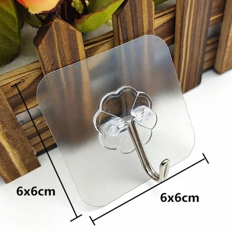 LOT DE 20 ACCROCHES MURALES ADHESIVES TRANSPARENTES ET ETANCHES POUR LA CUISINE, LA SALLE DE BAIN, LE BUREAU , AUCUNE TRACE NI RAYURE.