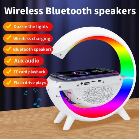 Bedroom Sound Box Led Light RGB Induction Cell Phone Charger Bluetooth Wireless Speaker