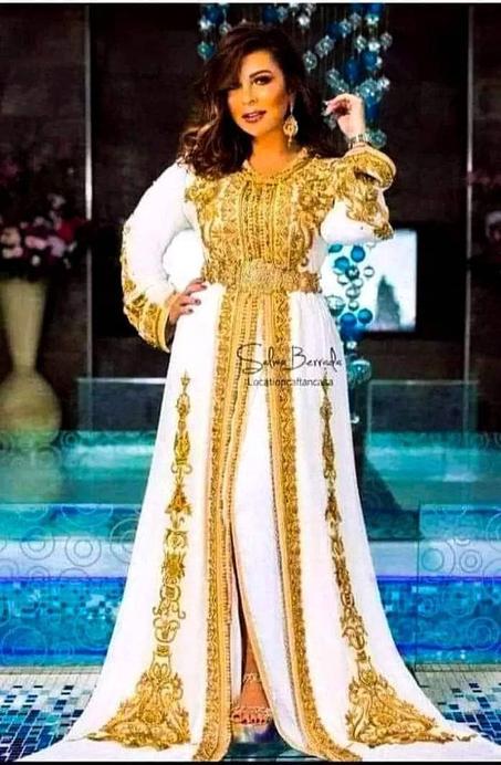 قفطان فخم طرز شعرة حرة