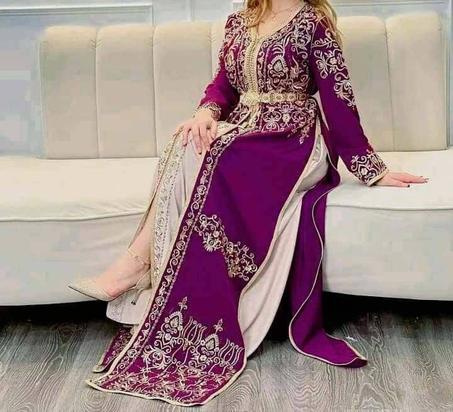 قفطان الطرز شعرة حرة فخم