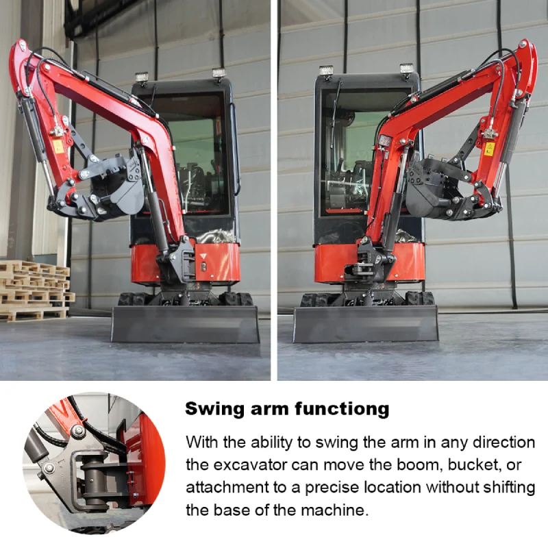 1 ton mini excavator huayee hy12f swing arm