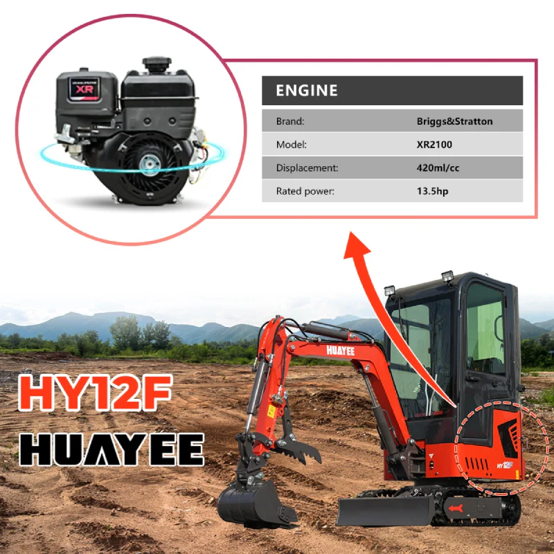 1 ton mini excavator huayee hy12f with B&S Engine