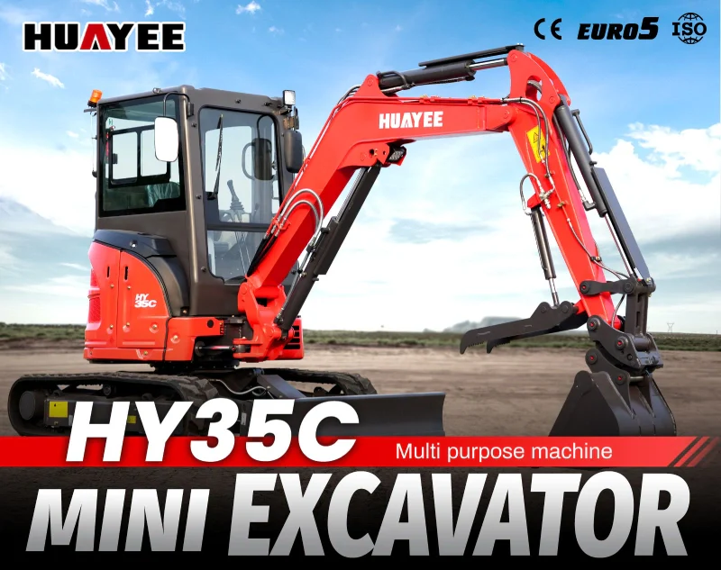 mini excavator huayee hy35c iso certification