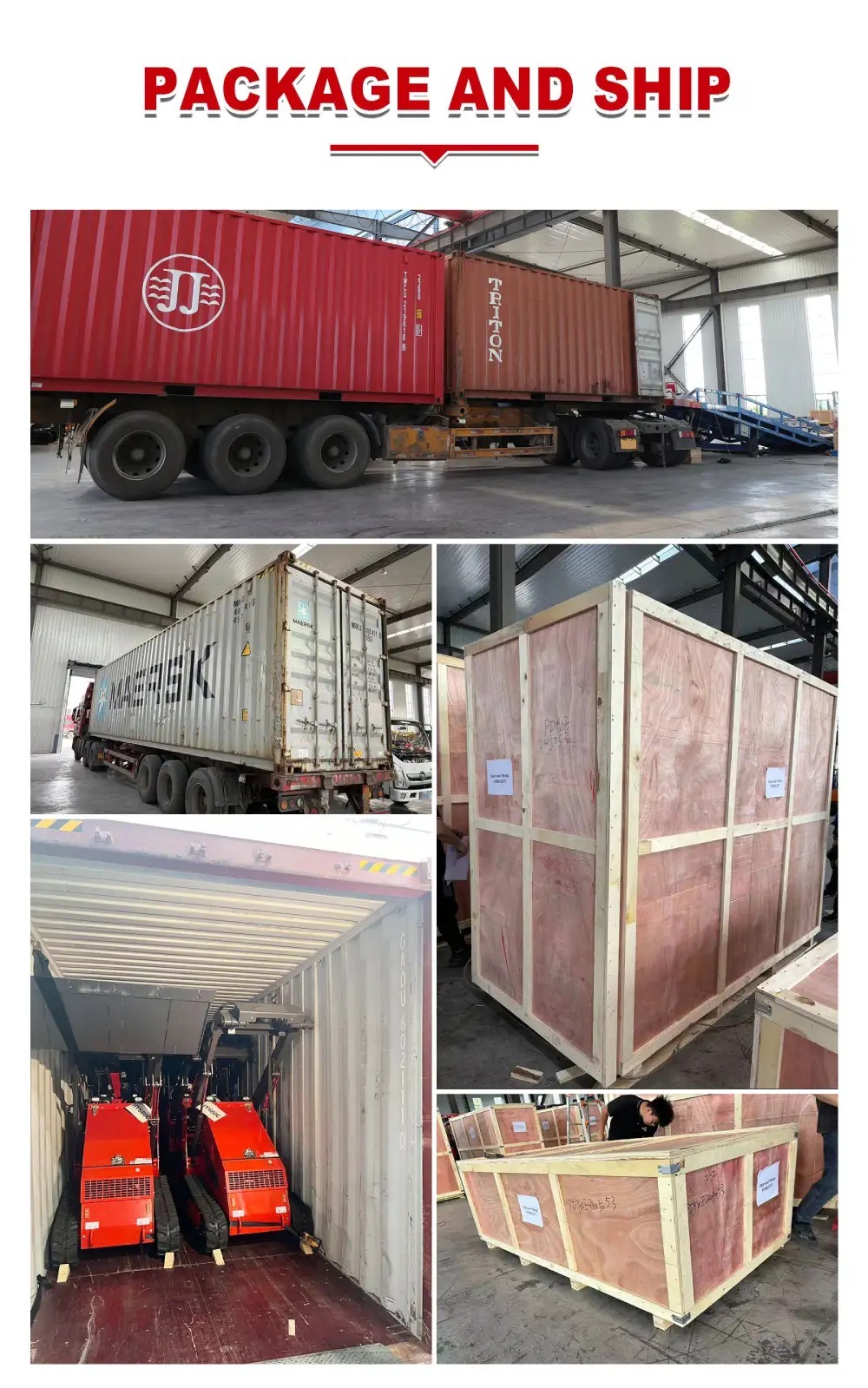 mini skid steer loader huayee package shipping