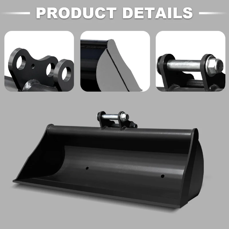 800mm 32" Toothless Bucket detail for Mini Excavators
