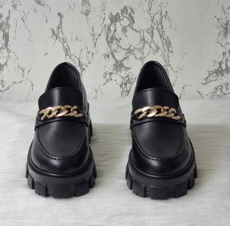 Mocassin Avec Chaîne Gold - Noir Mat - Nouvelle collection 2023