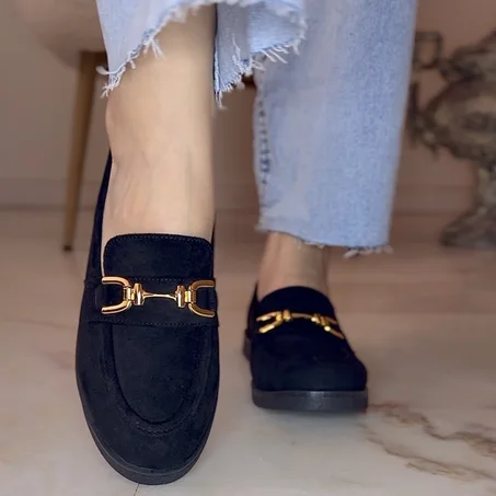 Mocassin Stylé  en Daim avec semelle  confortable Pour femme -  Nouvelle Collection 2026