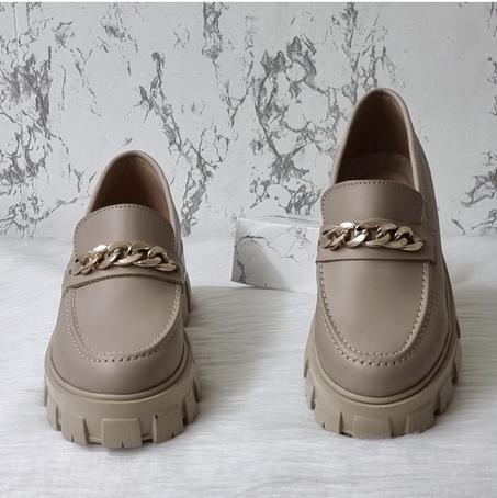 Mocassin Avec Chaîne Gold -Beige - Nouvelle collection 2023