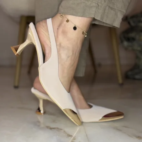 Escarpins en Suédine Luxueux à Pointes Dorée   - - Nouvelle Collection 2026