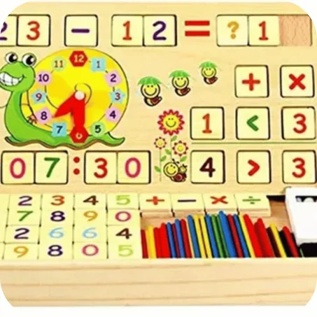 صندوق ألعاب تعليمي خشبي متعدد الوظائف