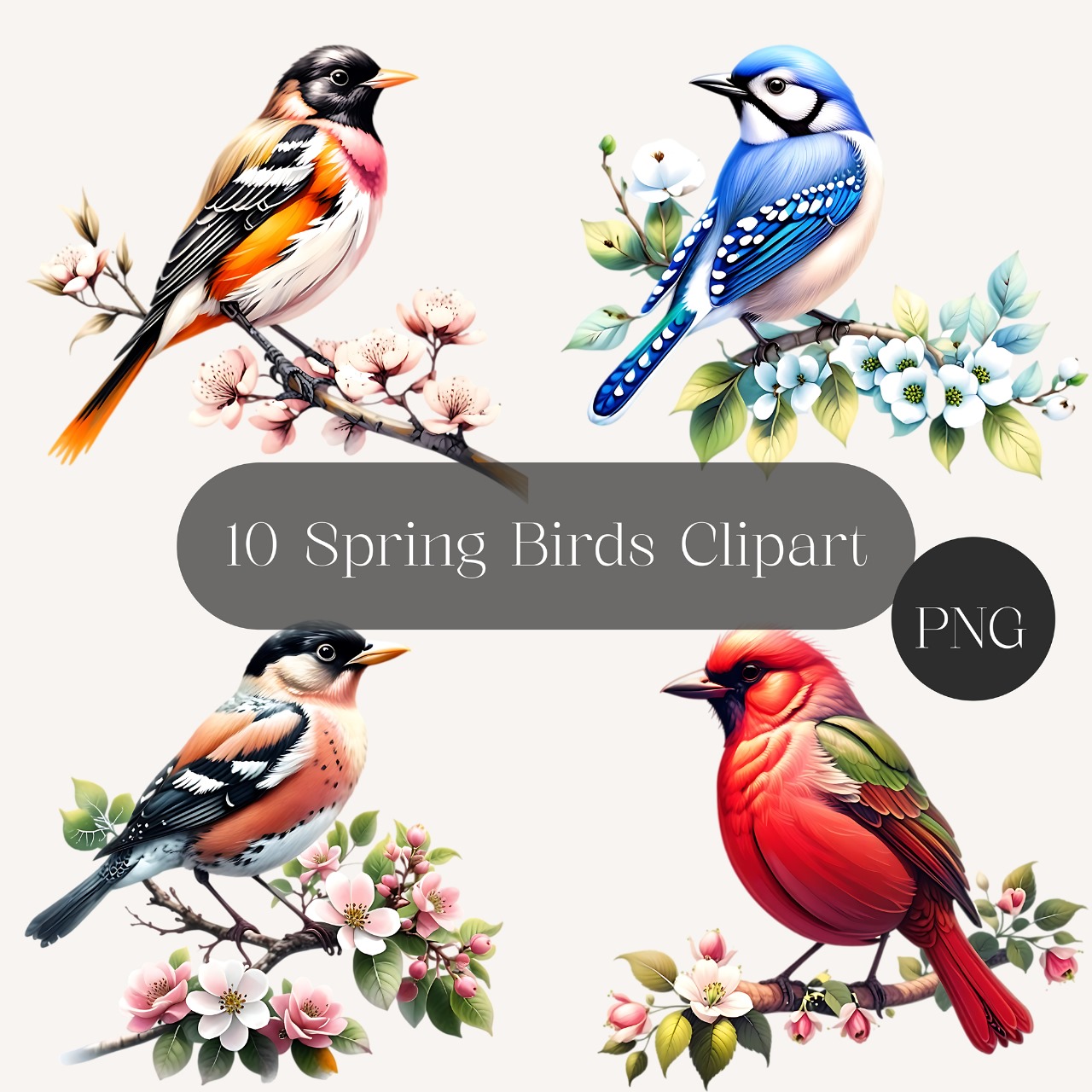 Spring Birds Clipart