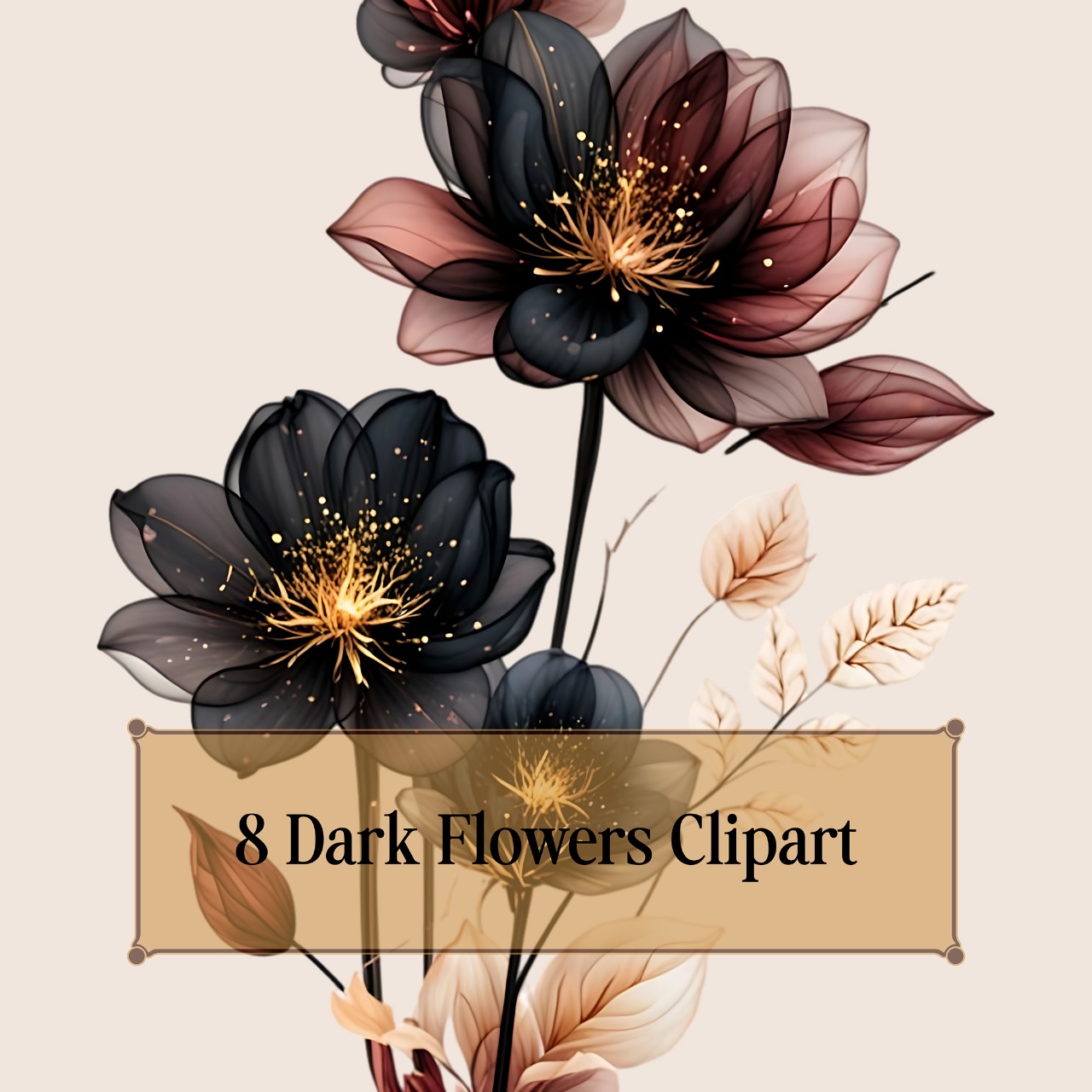 Dark Flowers Clipart