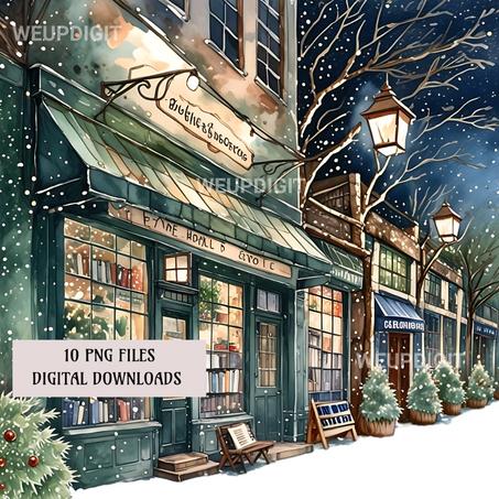 Bookshop Clipart – 10 Files