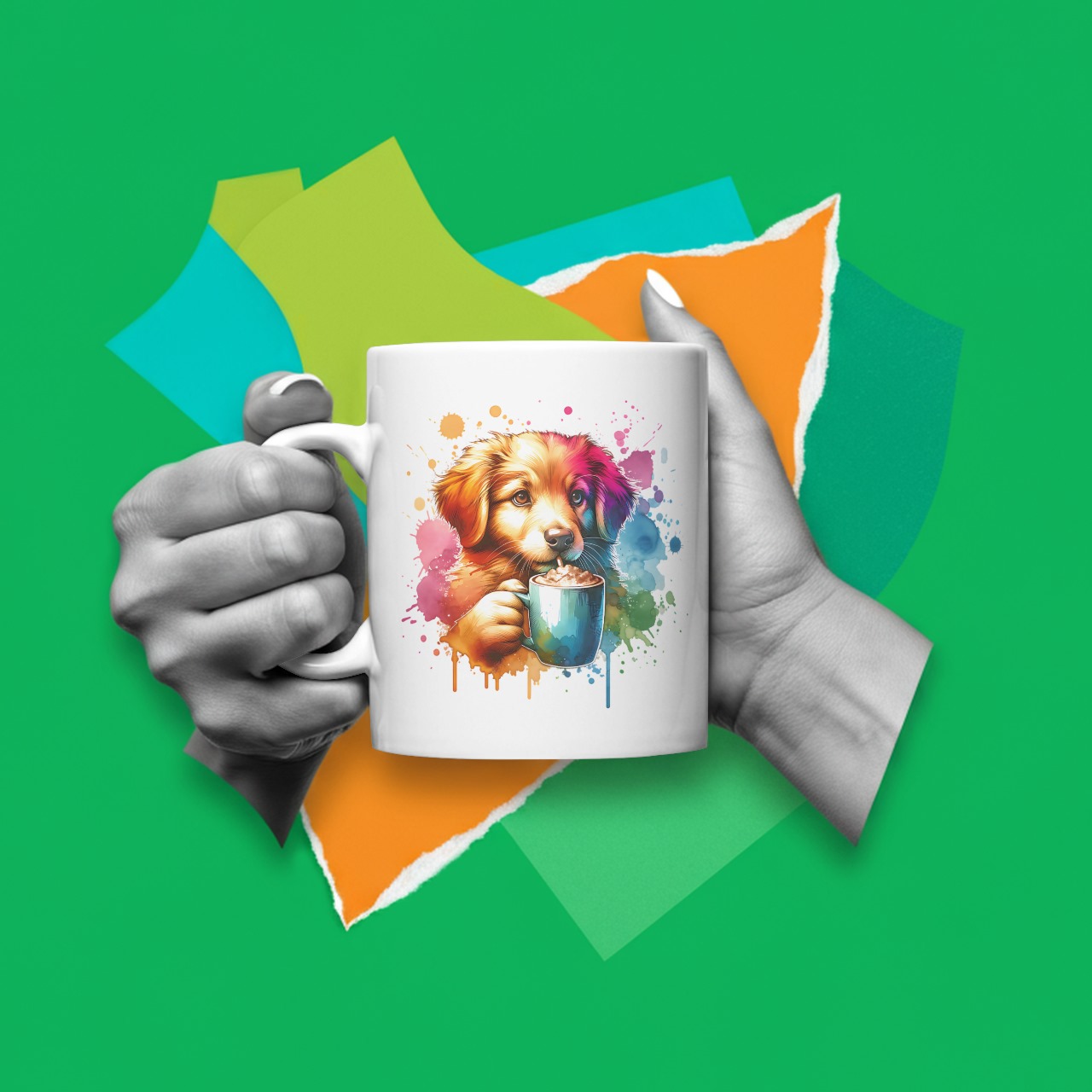 Dog Drinking Hot Chocolate – 1 PNG